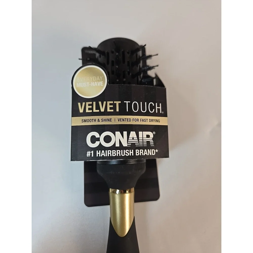Conair Velvet Touch Vent Hair Brush Dry, Style ~ Black ~ * New*